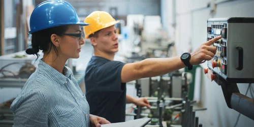 Facilities management company conducting a service